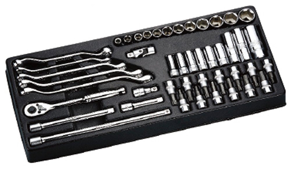 JTC 工具セット64pcs 3段引き出し ベアリングレール 鍵付